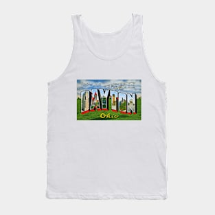 Greetings from Dayton Ohio - Vintage Large Letter Postcard Tank Top